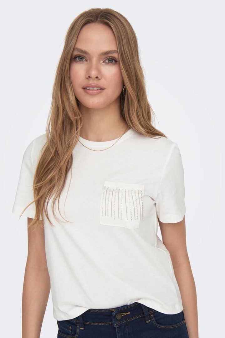 ONLY ΜΠΛΟΥΖΑΚΙ CROPPED O-NECK TOP