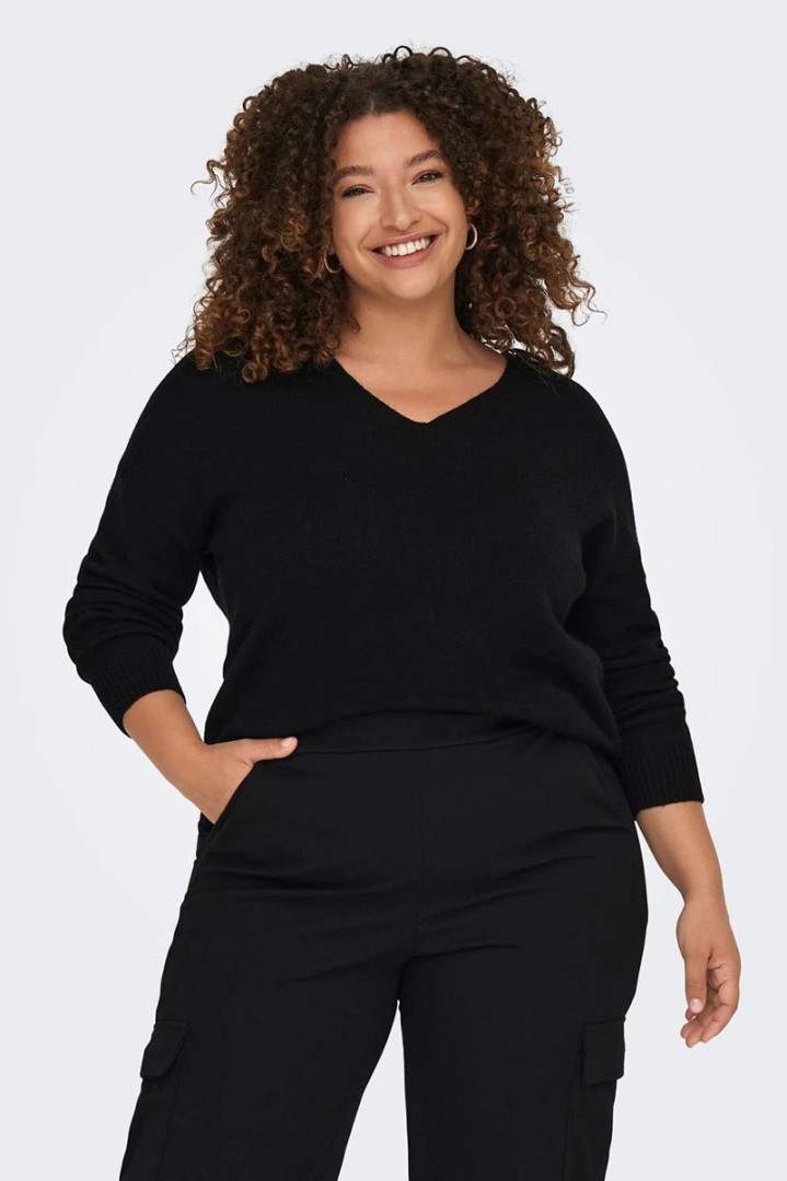 ONLY CARMAKOMA V-NECK KNITTED PULLOVER PLUS SIZE