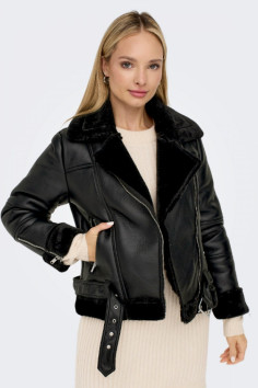 ONLY LEATHER JACKET - Black
