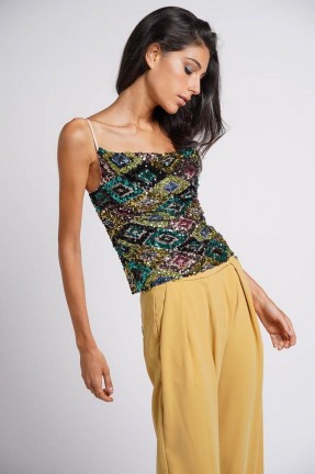 Multicolor sequin top - Black 2