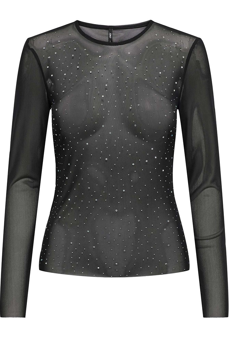 ONLY ΜΠΛΟΥΖΑ ΜΑΚΡΥΜΑΝΙΚΗ ΜΕ ΣΤΡΑΣ - Image 4