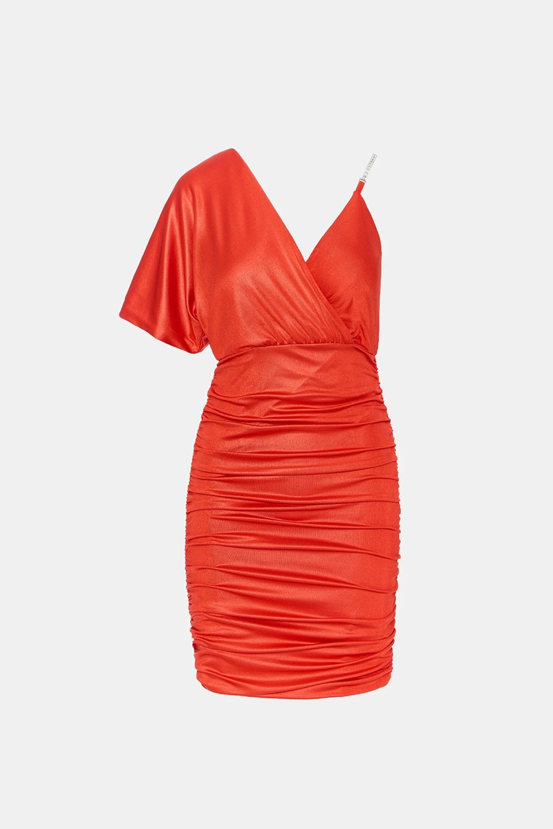 LYNNE MINI ΦΟΡΕΜΑ ΜΕ ΕΝΑ ΜΑΝΙΚΙ ΣΑΤΕΝ ΟΨΗ - Image 2