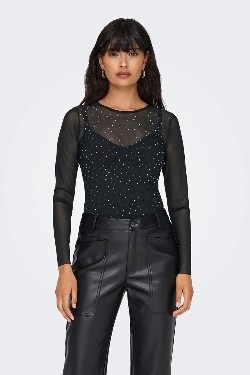 ONLY ΜΠΛΟΥΖΑ ΜΑΚΡΥΜΑΝΙΚΗ ΜΕ ΣΤΡΑΣ - Image 5