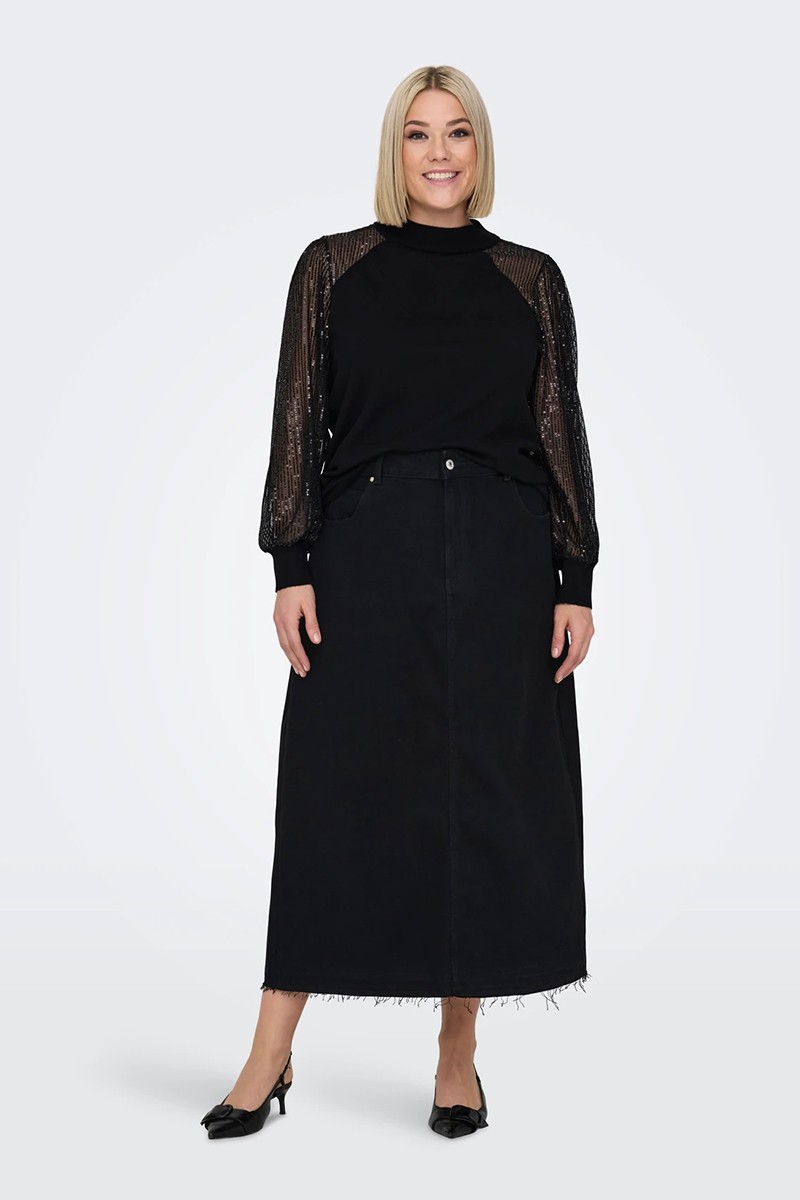 ONLY CARMAKOMA ΜΠΛΟΥΖΑ ΜΕ ΠΑΓΙΕΤΕΣ ΣΤΑ ΜΑΝΙΚΙΑ PLUS SIZE - Image 3