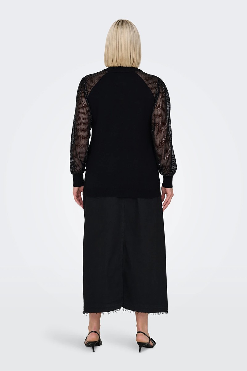 ONLY CARMAKOMA ΜΠΛΟΥΖΑ ΜΕ ΠΑΓΙΕΤΕΣ ΣΤΑ ΜΑΝΙΚΙΑ PLUS SIZE - Image 2