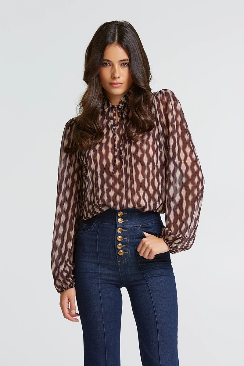 LYNNE ΕΜΠΡΙΜΕ ΜΠΛΟΥΖΑ ΜΕ ΜΑΟ ΓΙΑΚΑ - Image 3