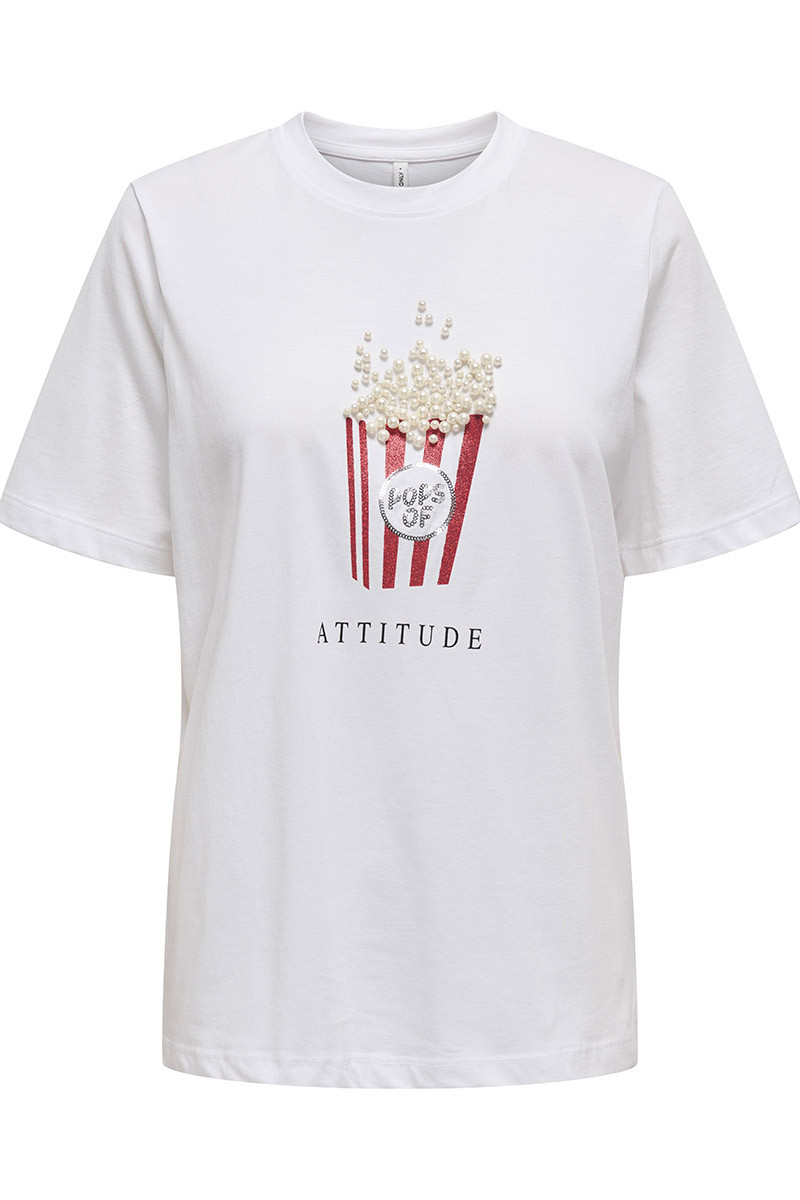 ONLY T-SHIRT ME ΣΤΑΜΠΑ POP CORN - Image 3