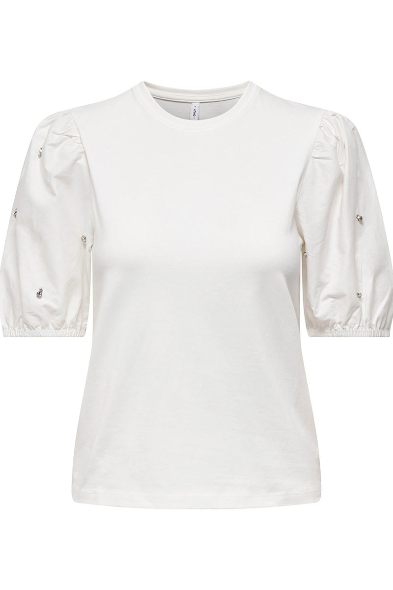 ONLY T-SHIRT ME ΣΤΡΑΣ ΣΤΑ ΜΑΝΙΚΙΑ - Image 6