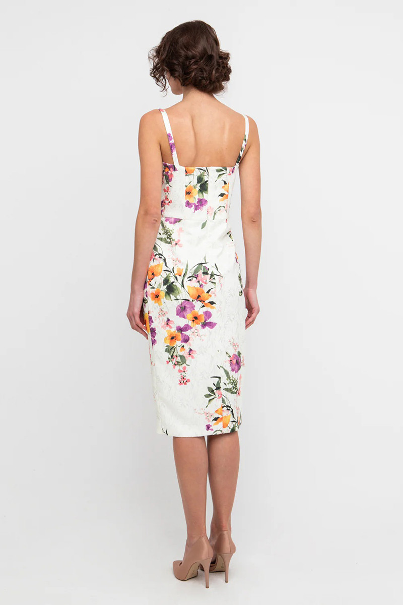 LA SOIE LINE FLORAL JACQUARD MIDI ΦΟΡΕΜΑ - Image 2