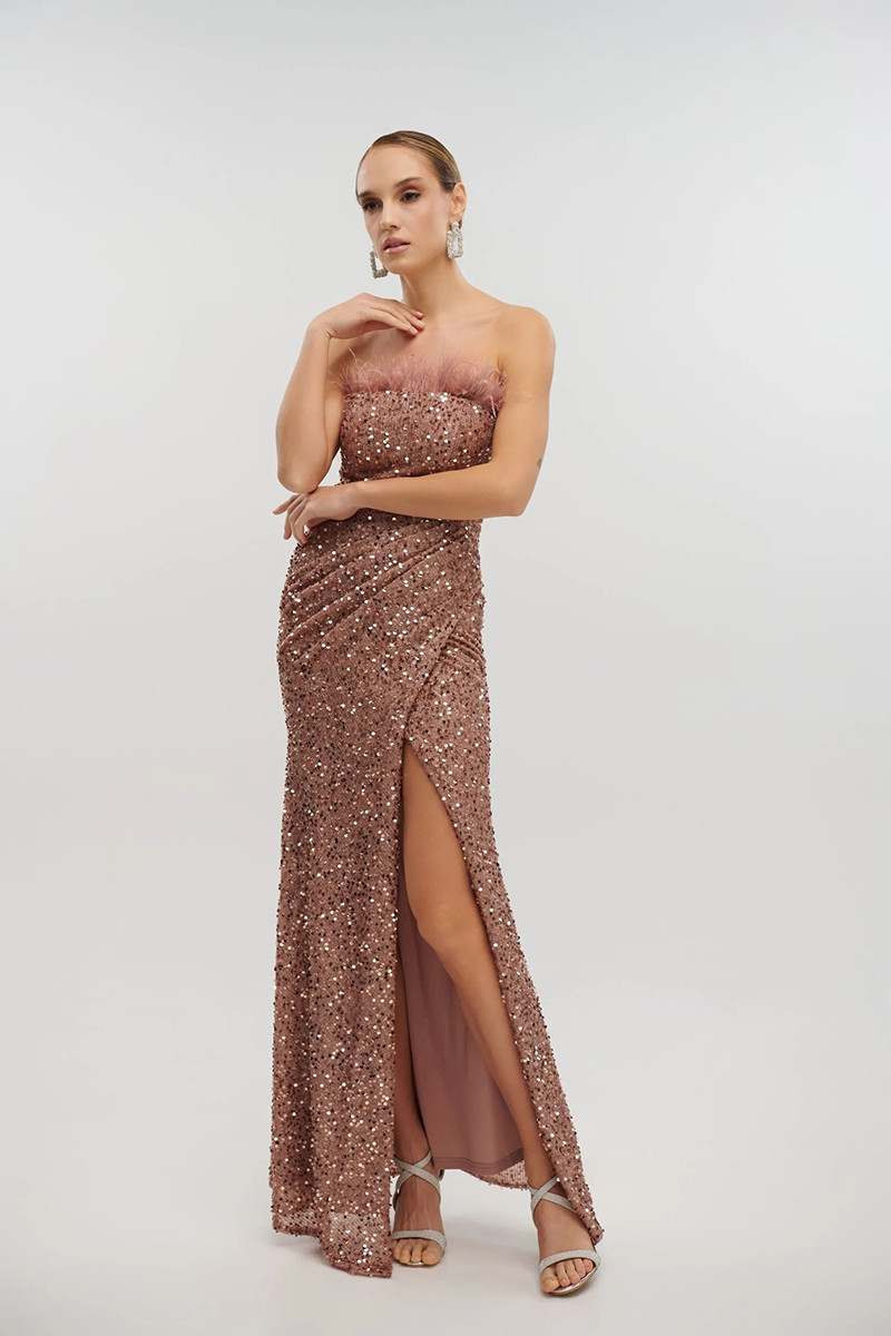 FOR YOU FASHION MAXI ΦΟΡΕΜΑ ΜΕ ΠΑΓΙΕΤΕΣ ΚΑΙ ΠΟΥΠΟΥΛΑ