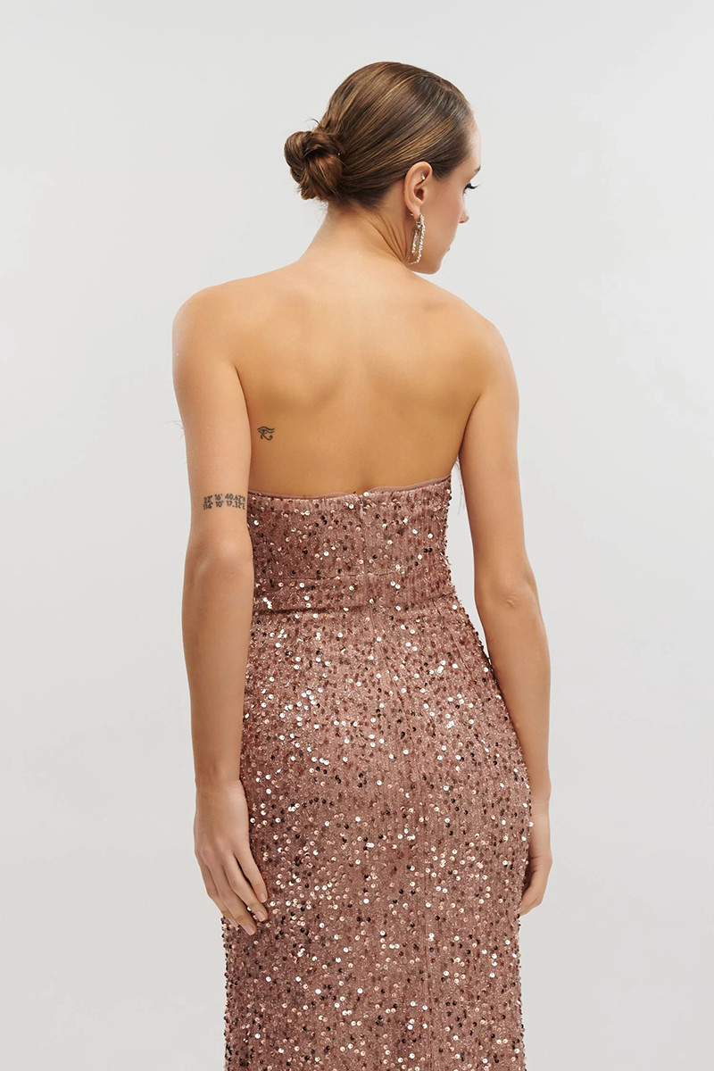 FOR YOU FASHION MAXI ΦΟΡΕΜΑ ΜΕ ΠΑΓΙΕΤΕΣ ΚΑΙ ΠΟΥΠΟΥΛΑ - Image 4