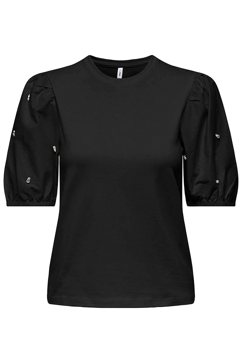 ONLY T-SHIRT ME ΣΤΡΑΣ ΣΤΑ ΜΑΝΙΚΙΑ - Image 8