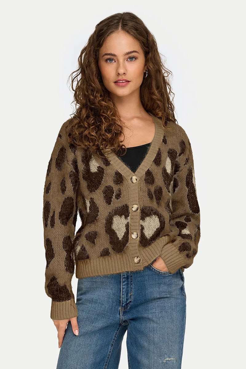 ONLY ΠΛΕΚΤΗ ΖΑΚΕΤΑ ANIMAL PRINT